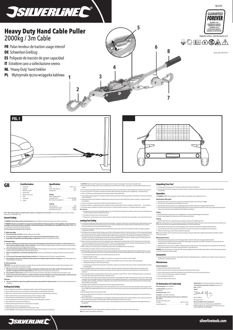 First page image of the manual for 361253