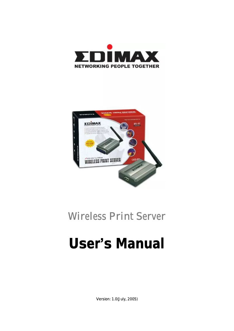 First page image of the manual for PS-1206UWg