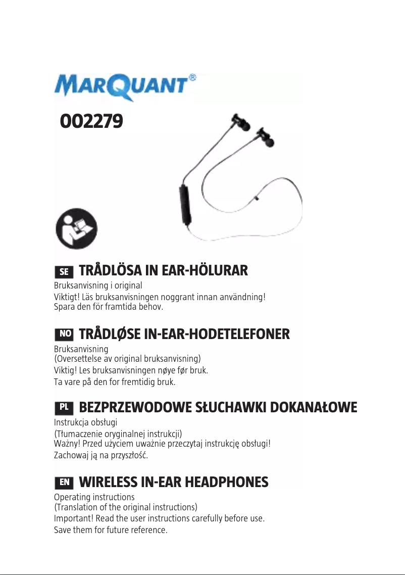 Page 1 de la notice Manuel utilisateur Marquant 002-279