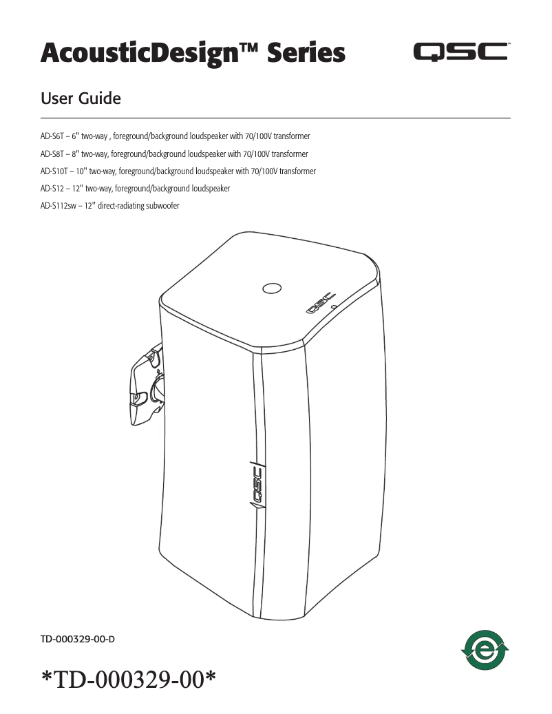 First page image of the manual for AD-S10T