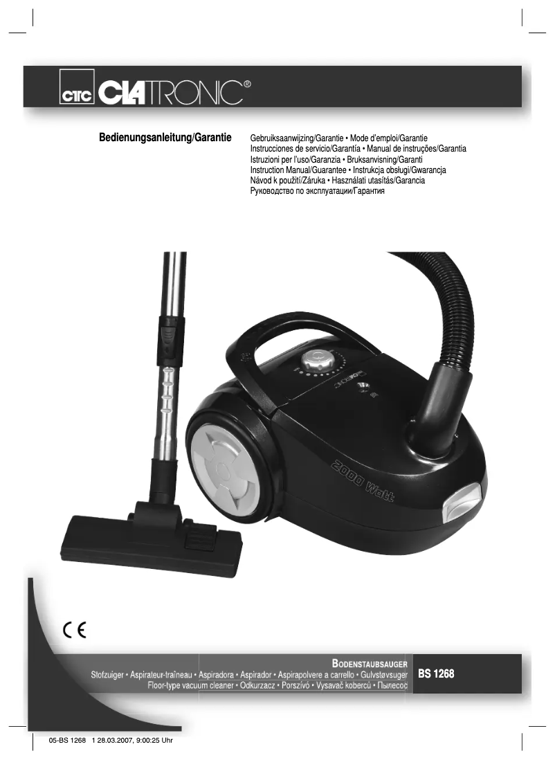 Page 1 of the manual User Manual Clatronic BS 1268