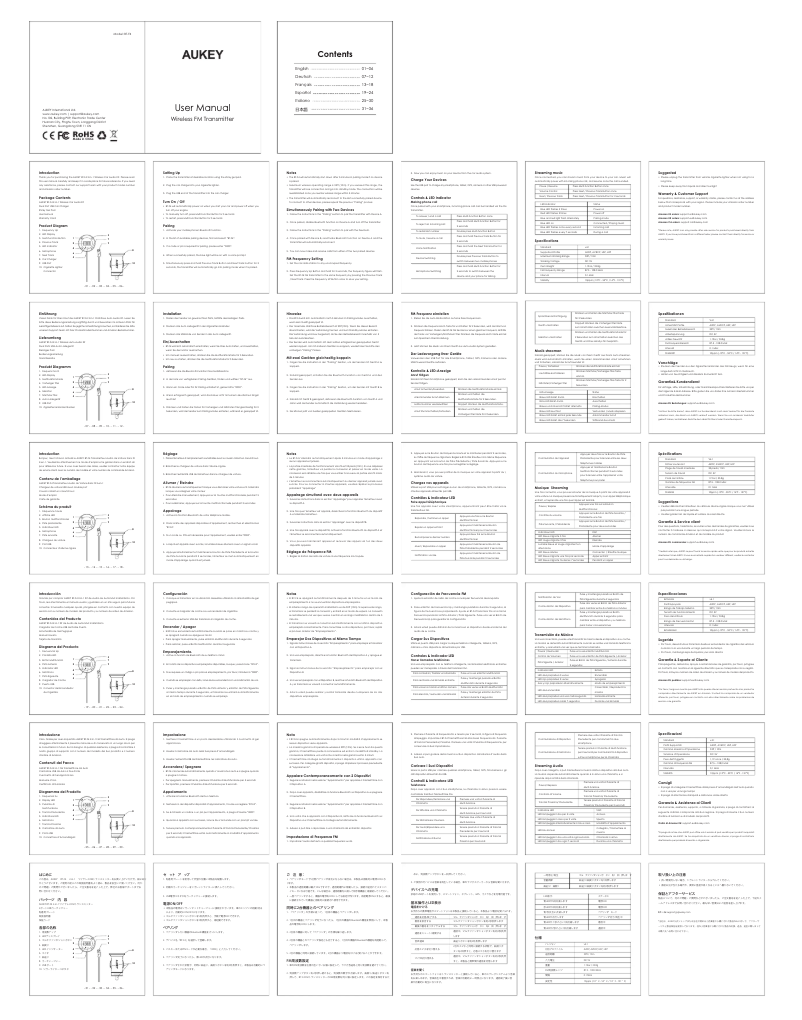 Page 1 of the manual User Manual Aukey PB-N39