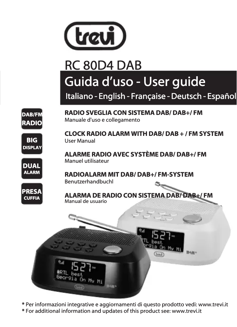 Page 1 de la notice Manuel utilisateur Trevi RC 80D4 DAB