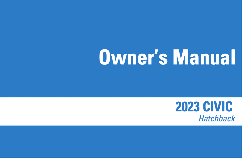 Page 1 of the manual User Manual Honda Civic Sedan (2023)