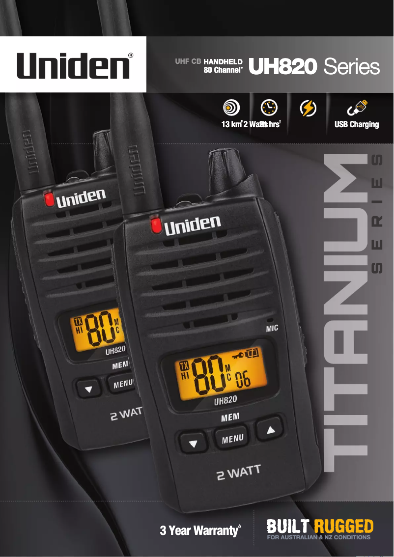 Page 1 of the manual Brochure Uniden UH820