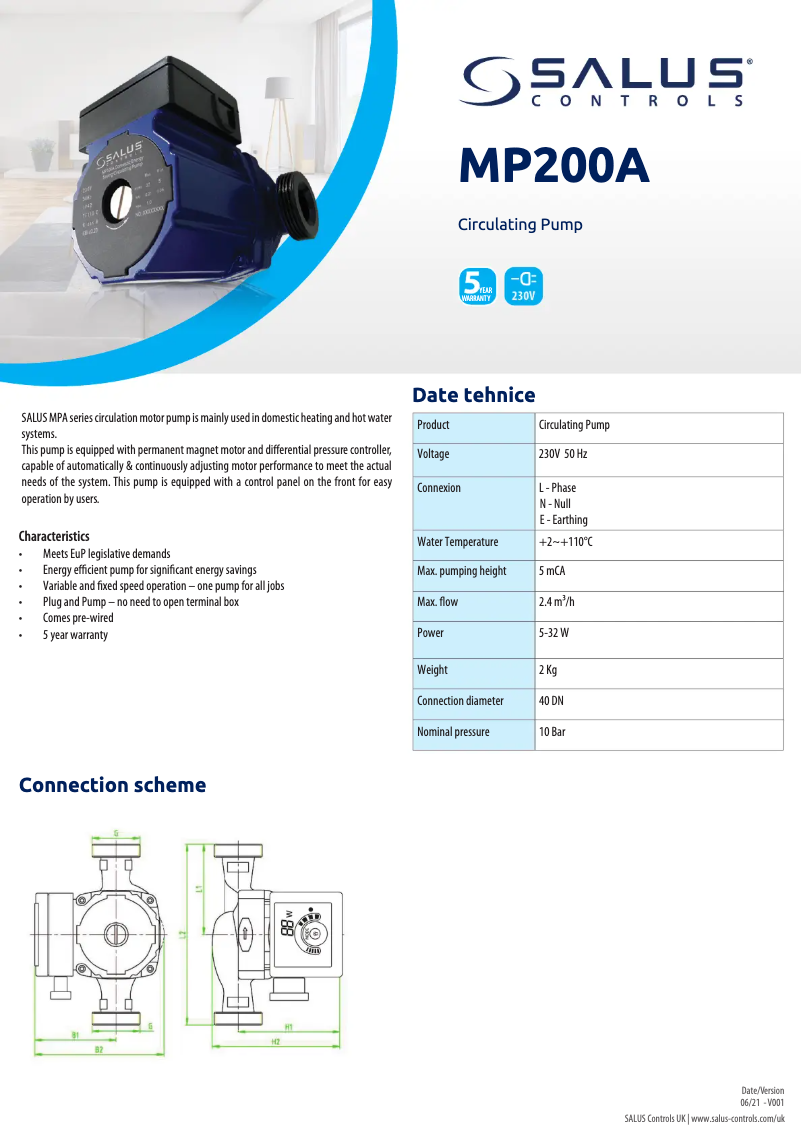 First page image of the manual for MP200A