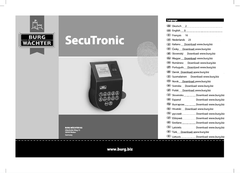 First page image of the manual for WS Office 801 E