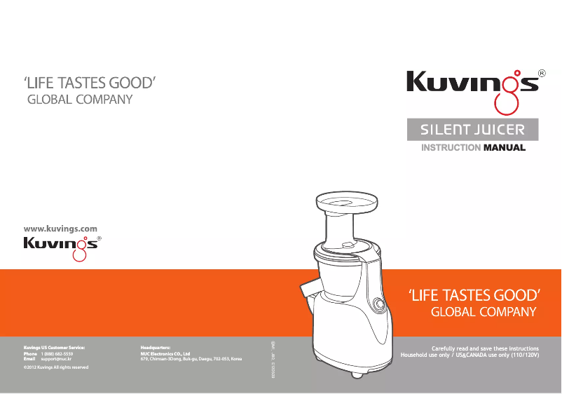 Page 1 of the manual User Manual Kuvings NS-750