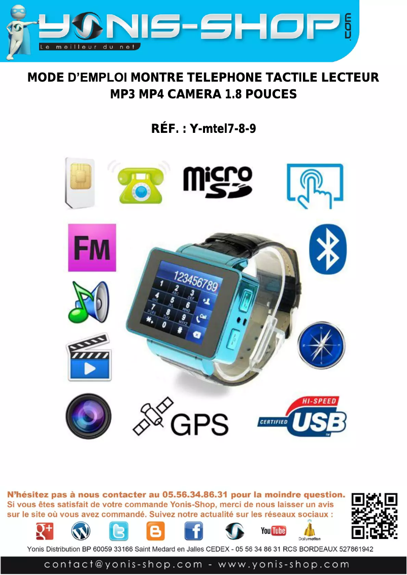 First page image of the manual for Y-MTEL7