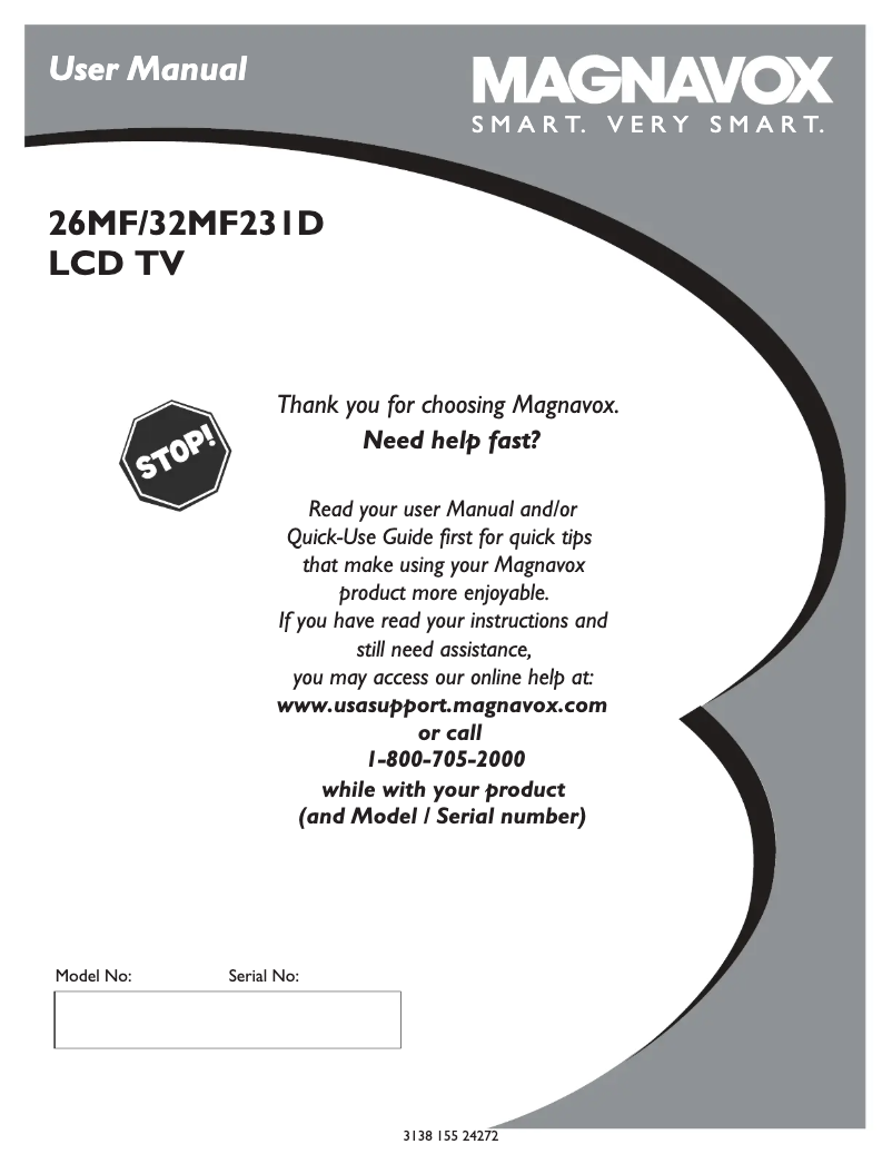 First page image of the manual for 26MF231D