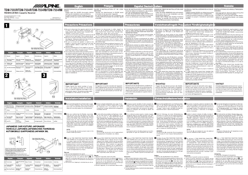 First page image of the manual for TDM-7554RM