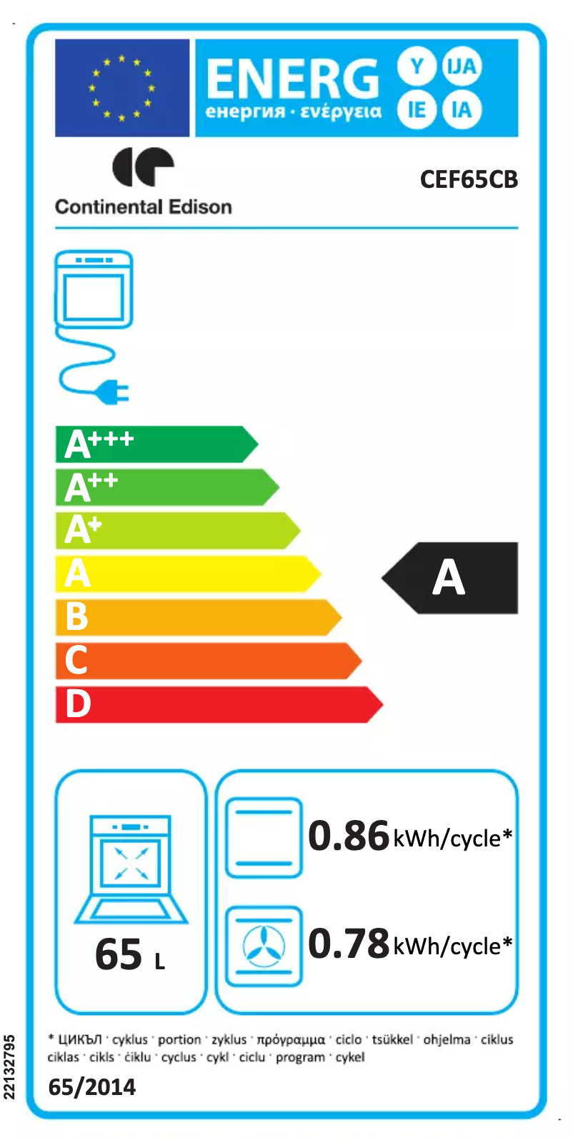 Page 1 of the manual User Manual Continental Edison CEF65CI