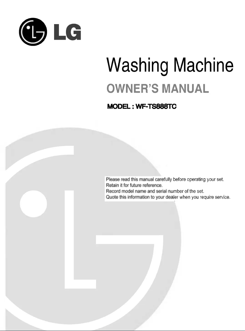 Page 1 of the manual User Manual LG WFT65A37EDT