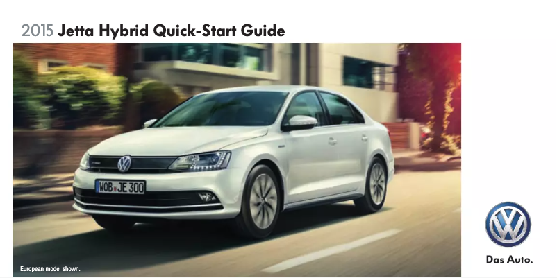 First page image of the manual for Jetta Hybrid (2015)