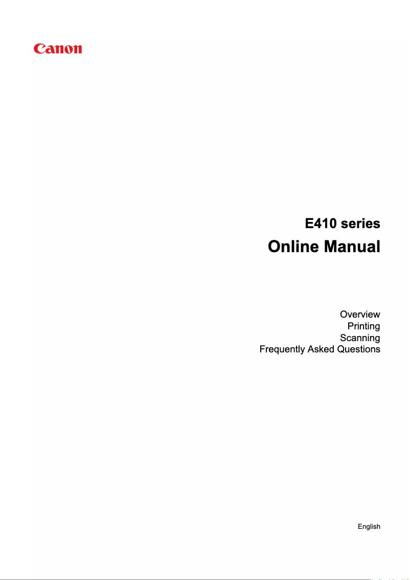 First page image of the manual for Pixma E414