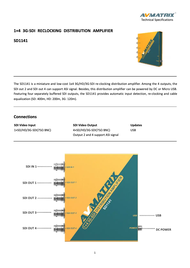 First page image of the manual for SD1141