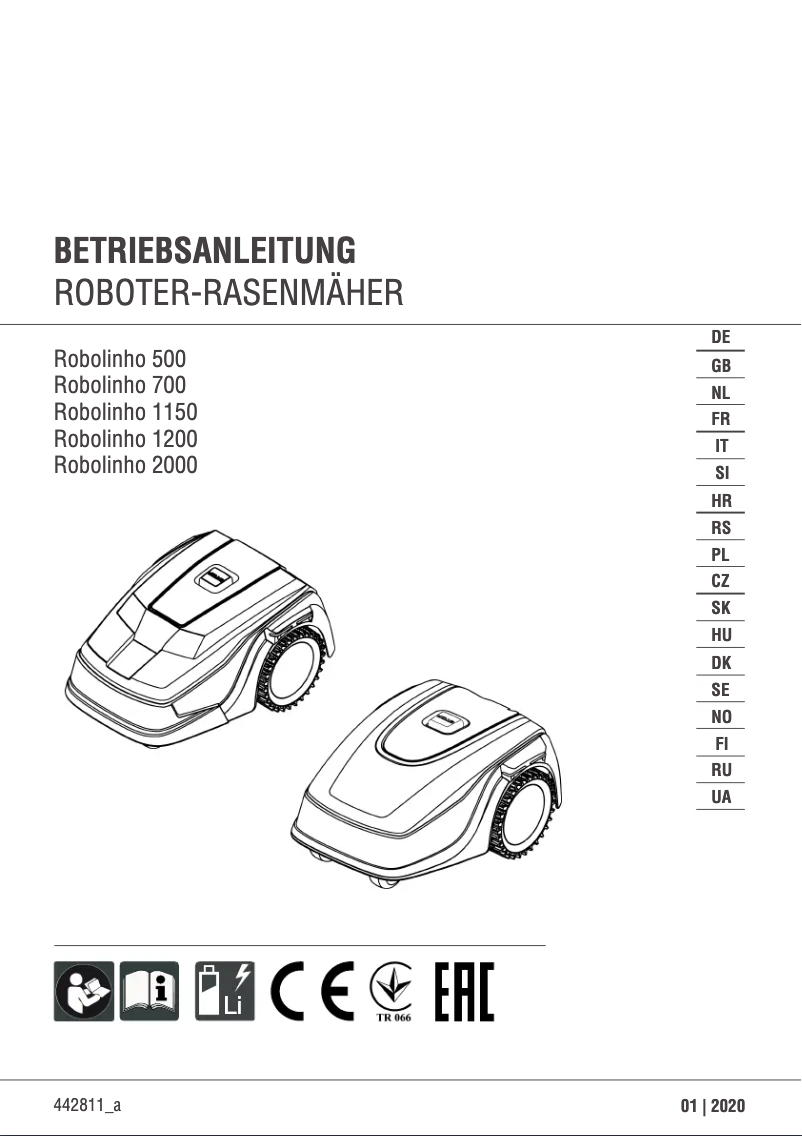 First page image of the manual for Robolinho 1150