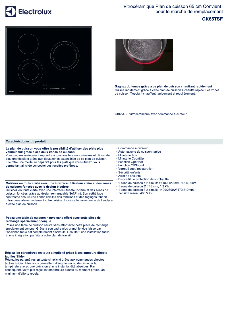 First page image of the manual for GK65TSF