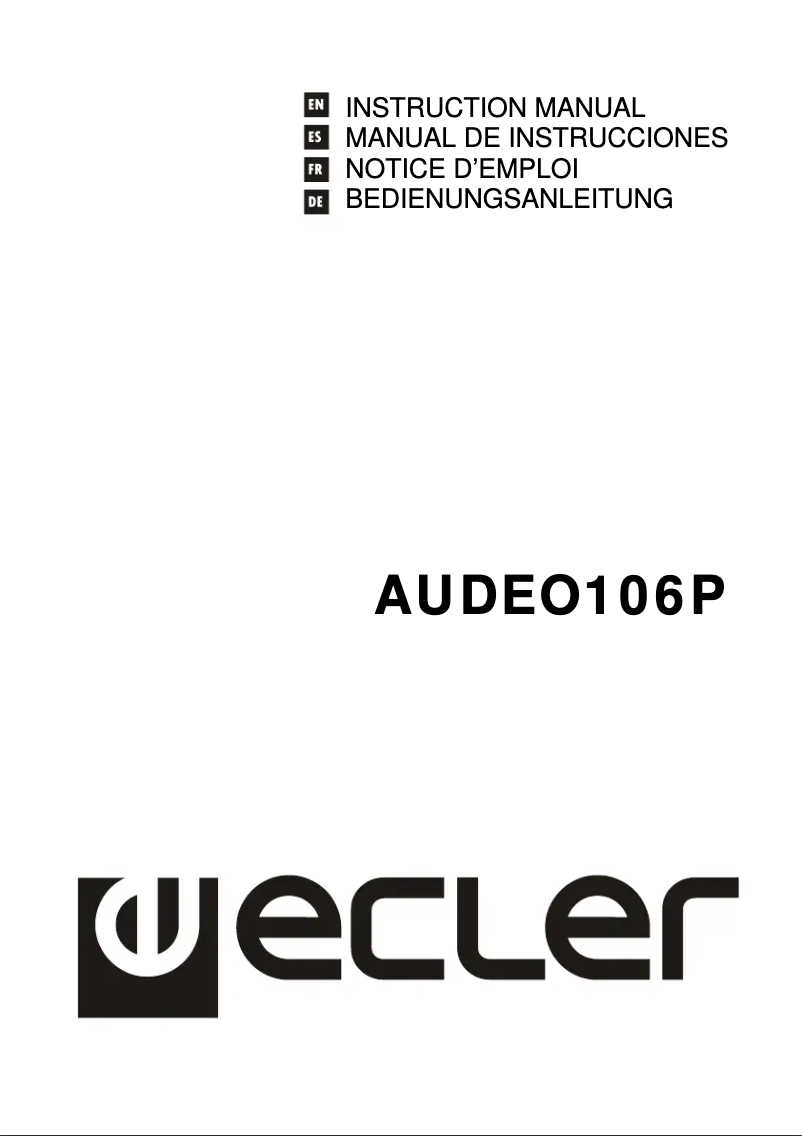 First page image of the manual for AUDEO 106