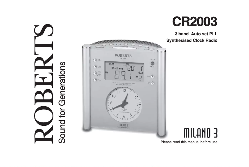 Page 1 of the manual User Manual Roberts CR2003