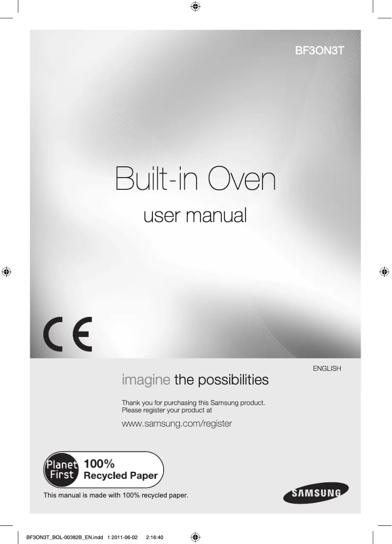 Page 1 of the manual User Manual Samsung BF3ON3T011