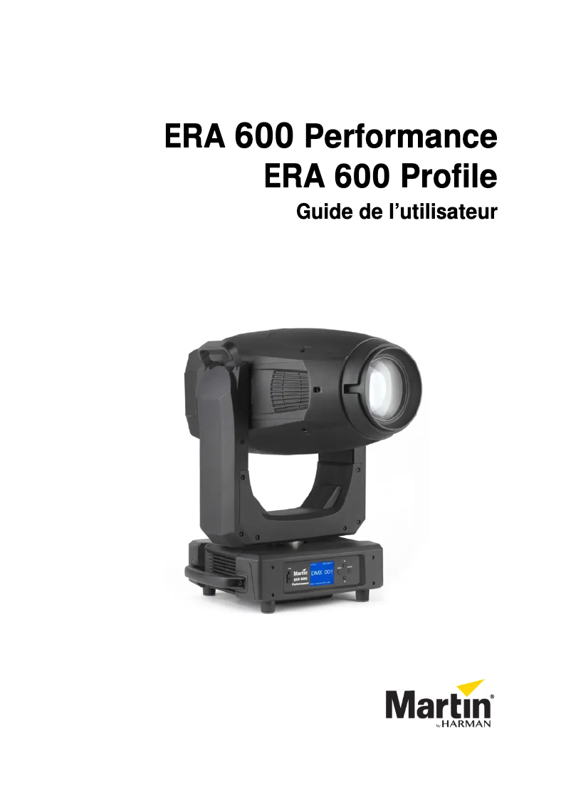 First page image of the manual for ERA 600 Performance