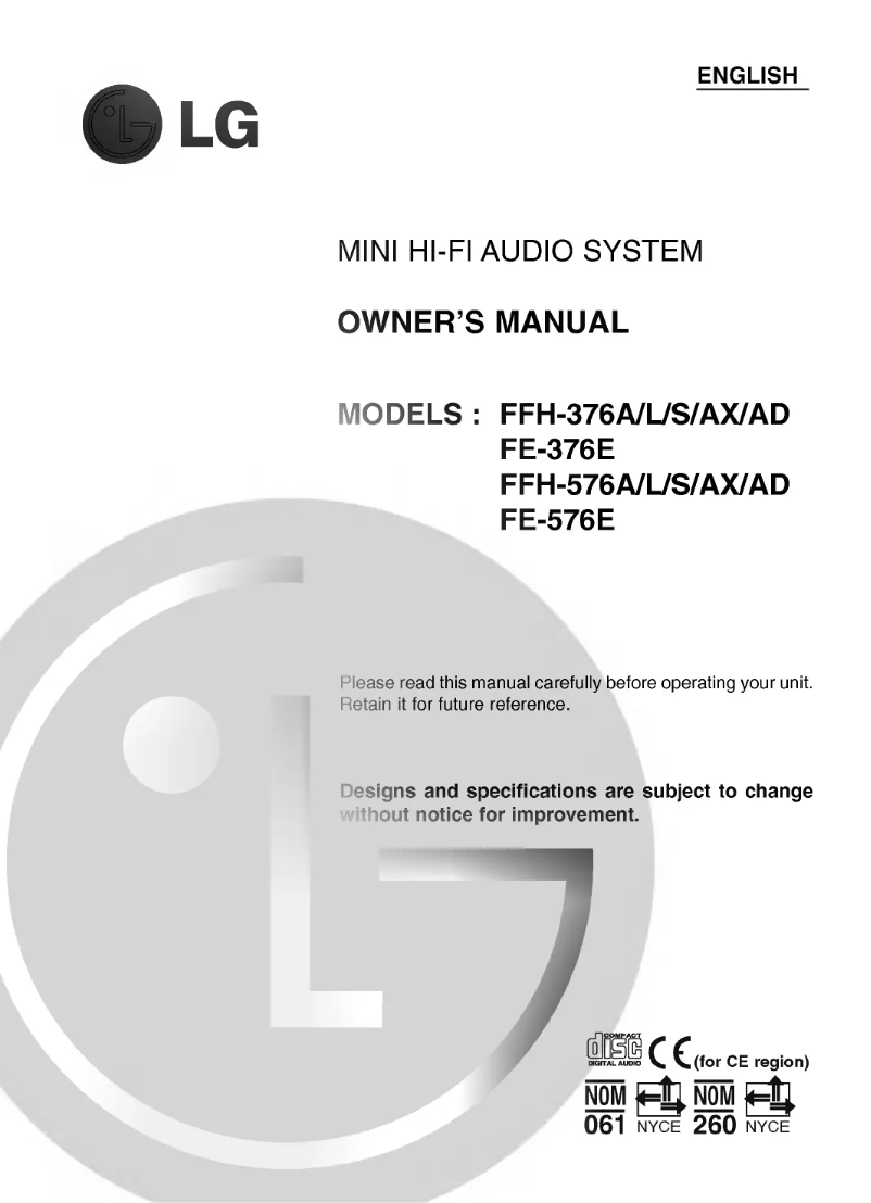 First page image of the manual for FFH-576AD