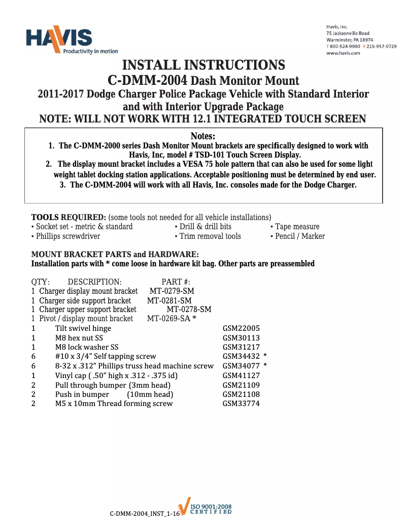 Image de la première page du manuel de l'appareil C-DMM-2004