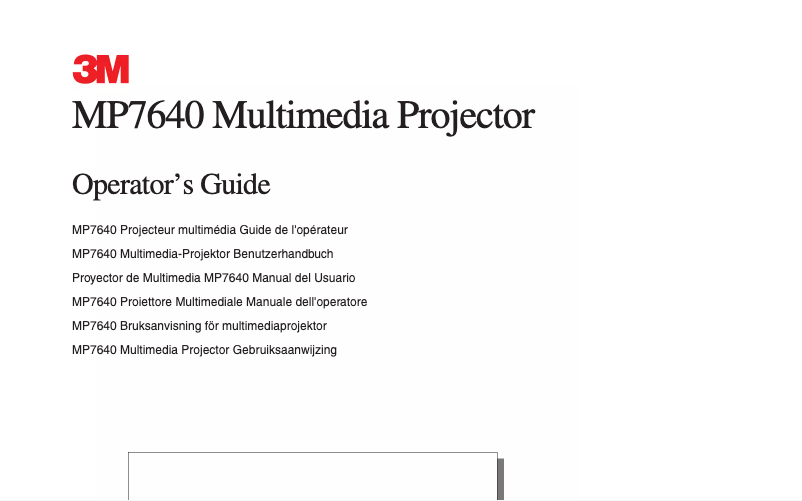 Page 1 of the manual User Manual 3M MP7640