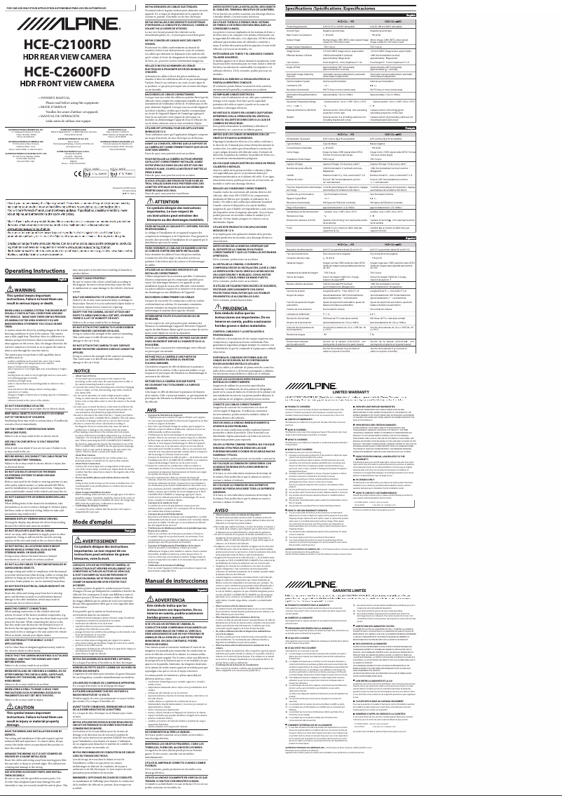 First page image of the manual for HCE-C2100RD-MHU