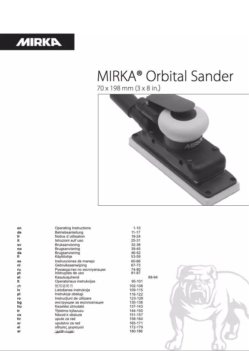 Page 1 of the manual User Manual Mirka MR-38CV