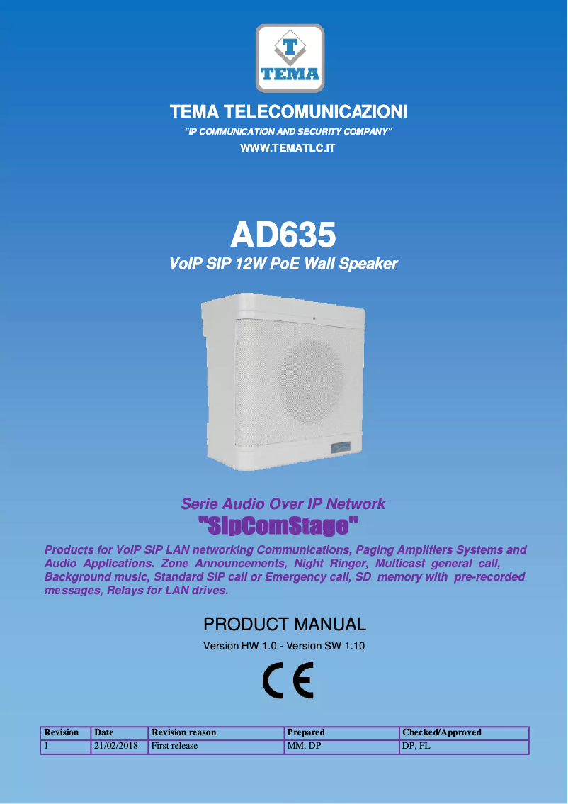 First page image of the manual for AD635