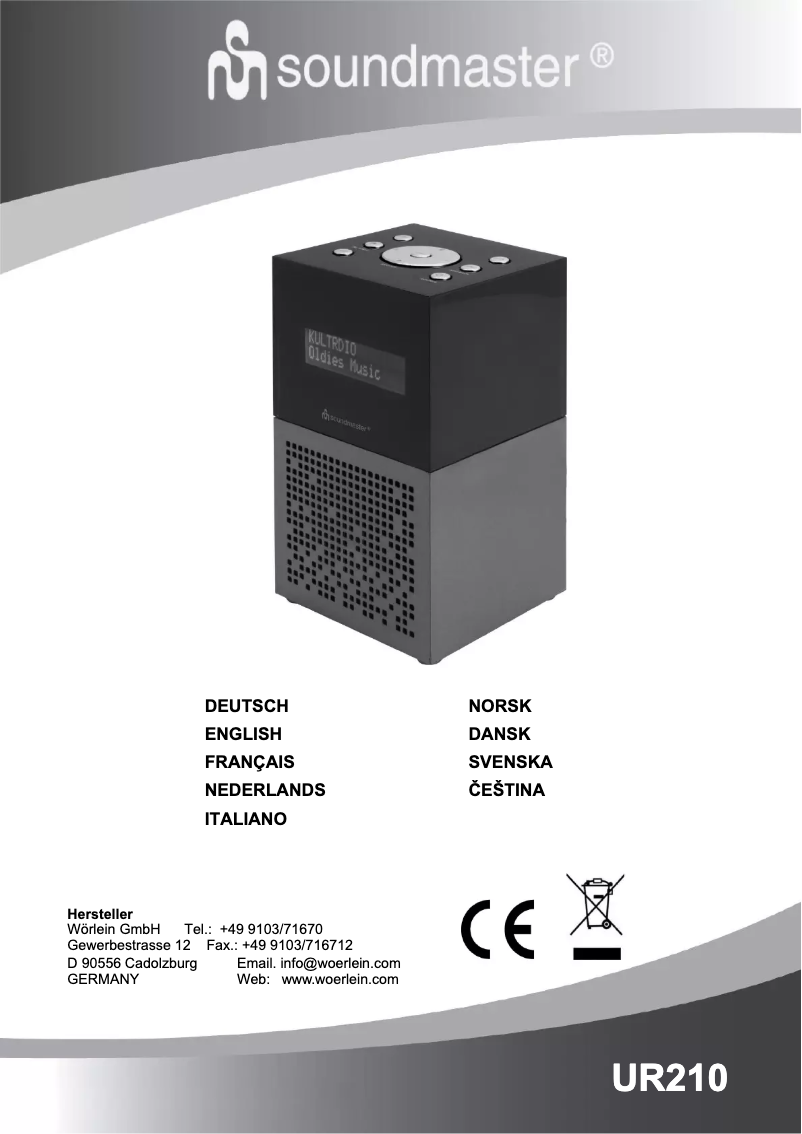 First page image of the manual for UR210AN