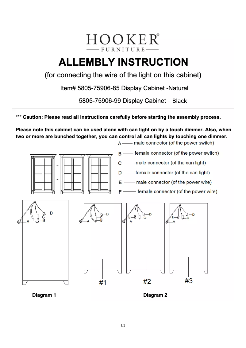 Page 1 of the manual User Manual Hooker 5805-75906-99