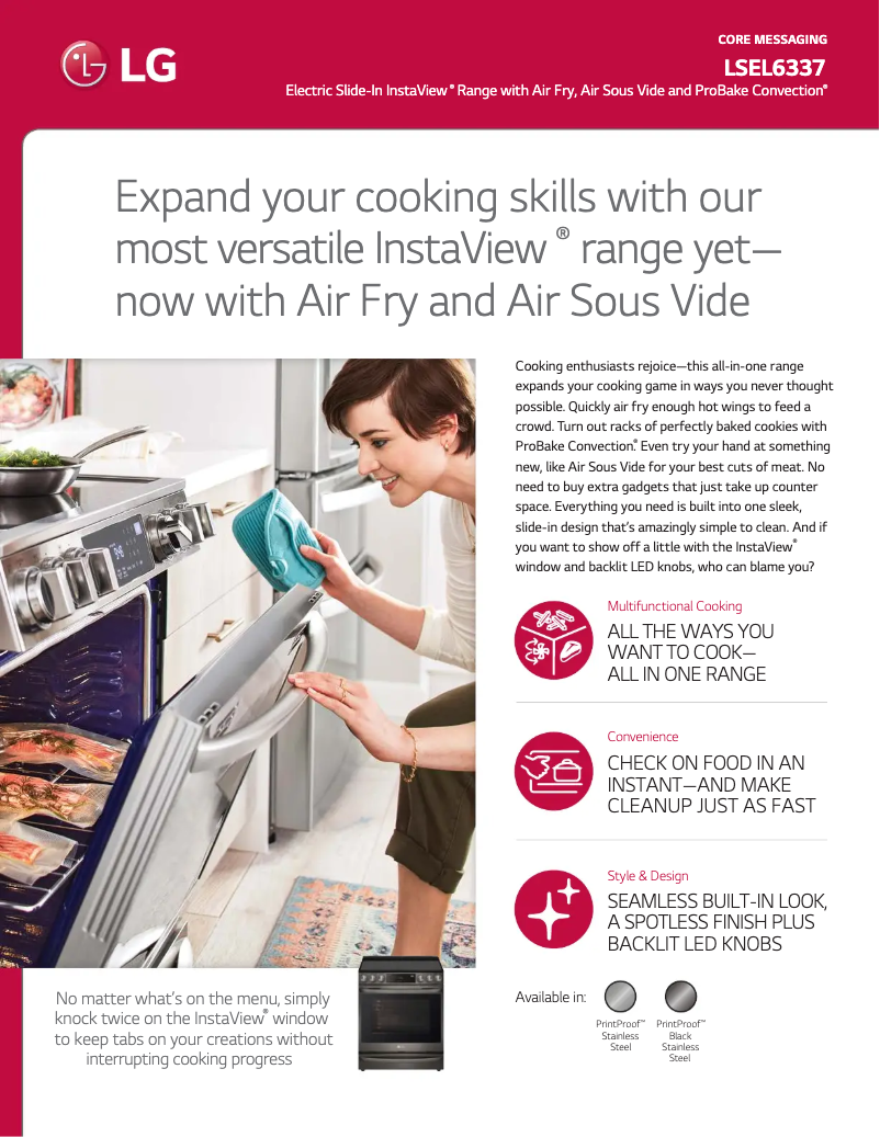 Page 1 of the manual Technical Sheet LG LSEL6337F