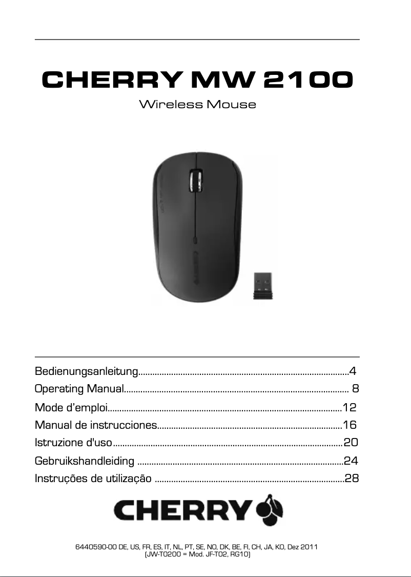 Image de la première page du manuel de l'appareil MW 2100