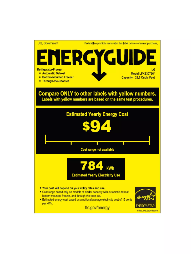 First page image of the manual for LFXS30796
