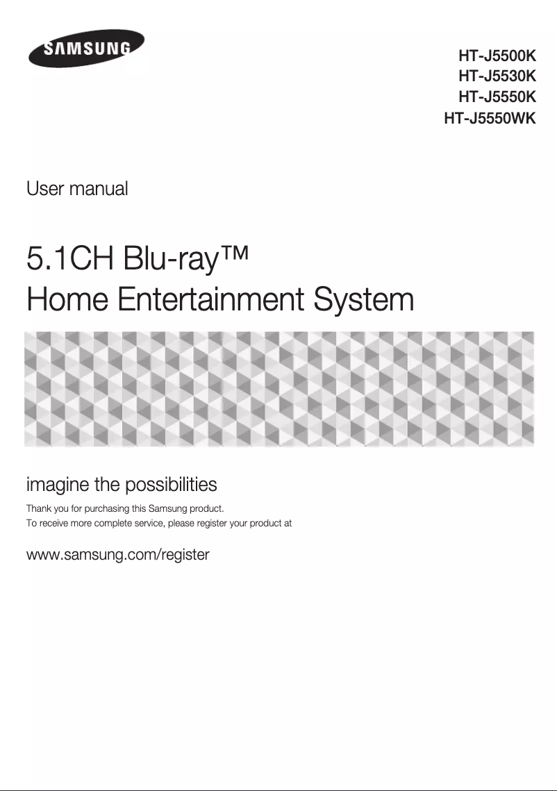 First page image of the manual for HT-J5550K