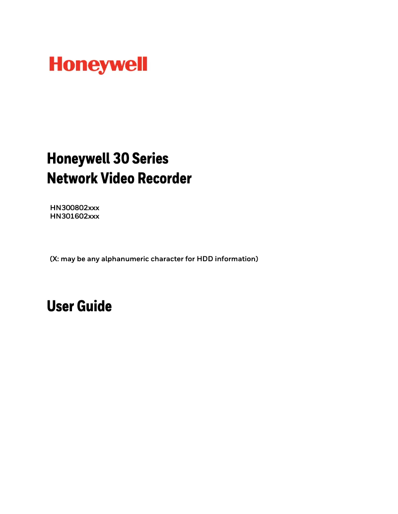 First page image of the manual for HN30080200