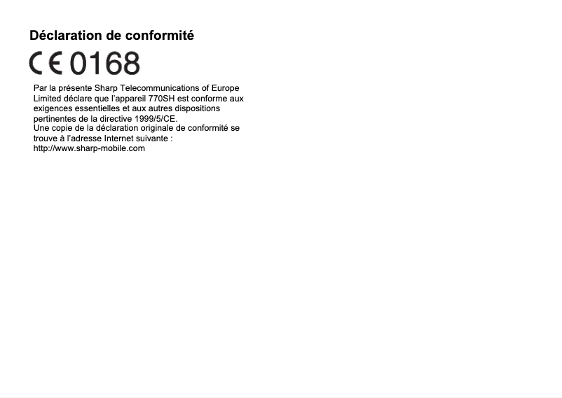 Image de la première page du manuel de l'appareil 770SH