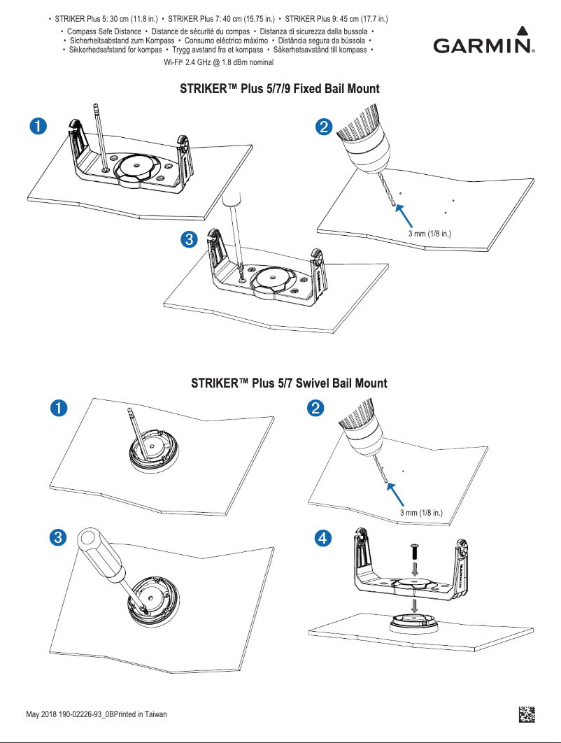 Page 1 of the manual Installation Guide Garmin Striker Plus 7sv