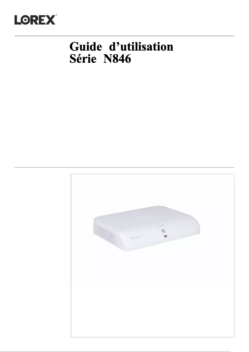 Page 1 de la notice Manuel utilisateur Lorex N846