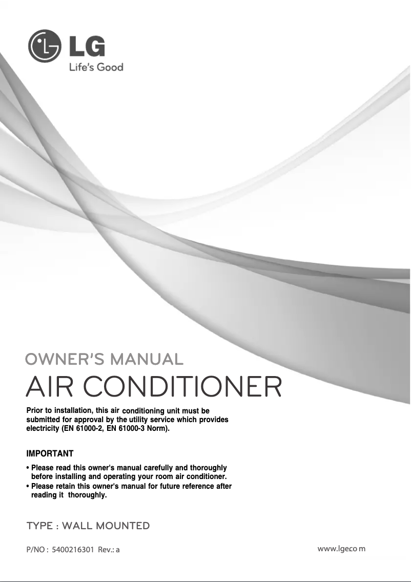 First page image of the manual for ESNH2465EA1