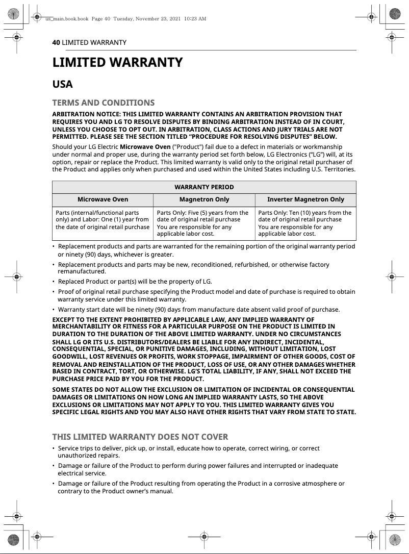 First page image of the manual for MZBZ1715S