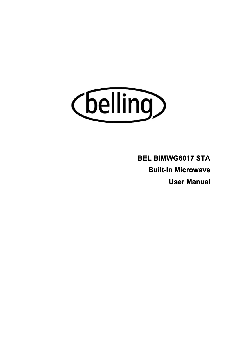 Page 1 of the manual User Manual Belling BIMWG6017 STA