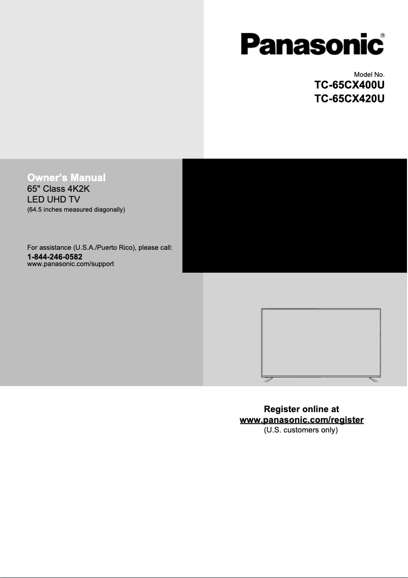 Page 1 of the manual User Manual Panasonic Viera TC-65CX420