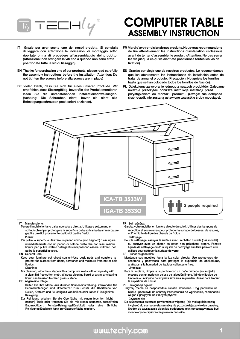 Page 1 of the manual User Manual Techly ICA-TB 3533O