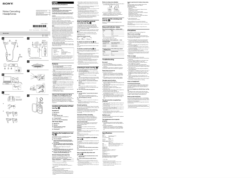 First page image of the manual for XBA-NC85D
