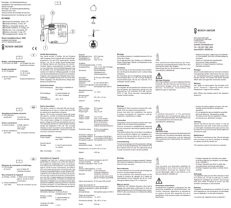 Image de la première page du manuel de l'appareil 2CKA006133A0150