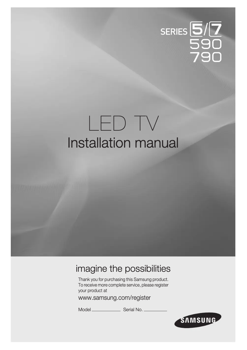 Page 1 of the manual User Manual Samsung HG46NA790MF